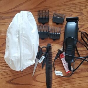 Conair Black Hair Clipper Set with White Pouch